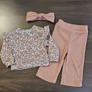 Rachel Zoe Pink Floral Kids Matching Set